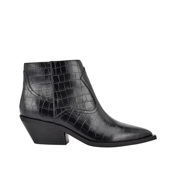 Guess Women’s Nebila Western Ankle Booties Black Faux Leather